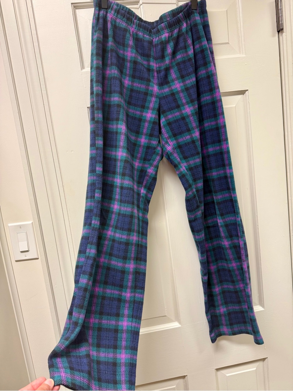 Ralph Lauren Purple Teal Pink Plaid Fleece Pajama Set Size M - Picture 10 of 15